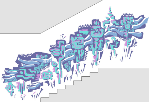 Mural - Wall Painting - 0003 stairs