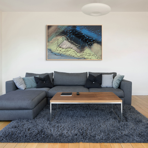 Print picture - Blue Mesh - digital graphics