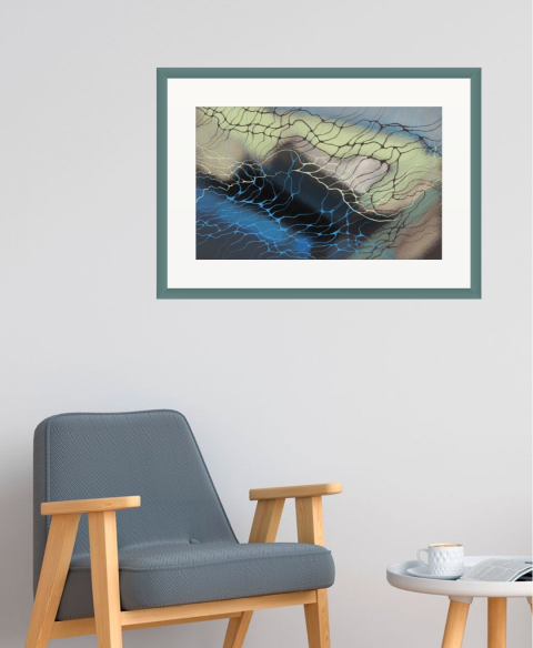 Print picture - Blue Mesh - digital graphics