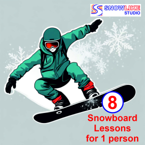 8 Snowboard Lessons for 1 Person